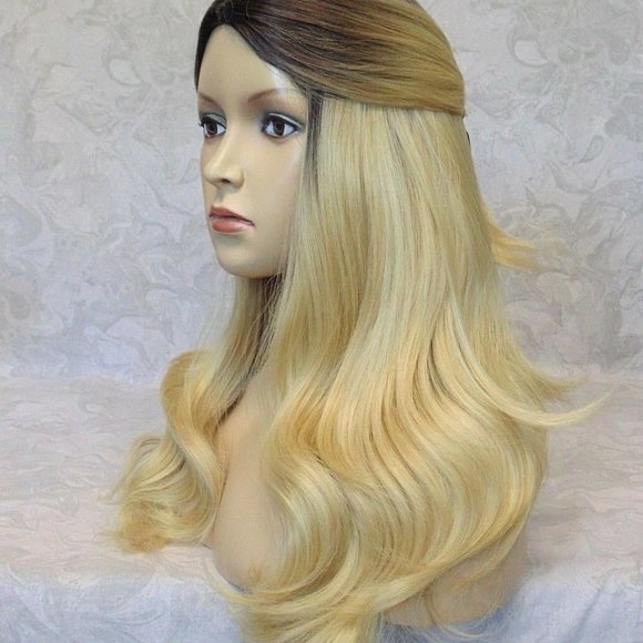 Long thick Wavy Blonde Ombre Heat Resistant Wig